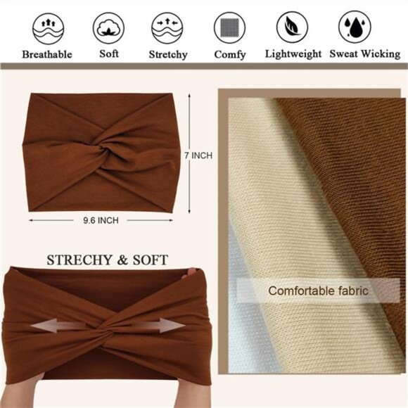 Extra Wide Headbands For Women 7'' Large Headband Twist Head Bands Hair Band - Picture 3 of 7